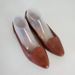 Dr Scholls Womens Brown Pointed Toe Flat Ballet Si